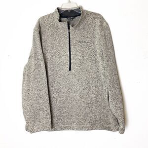 Eddie Bauer Pullover Mens Size XXL Heather Gray Fleece Half Zip